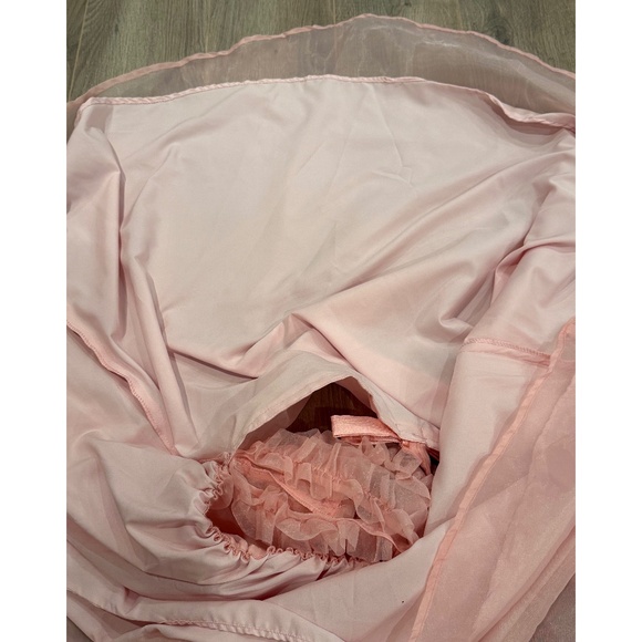 Pink off the shoulder babydoll flowy trapeze dress, size L - Picture 10 of 10